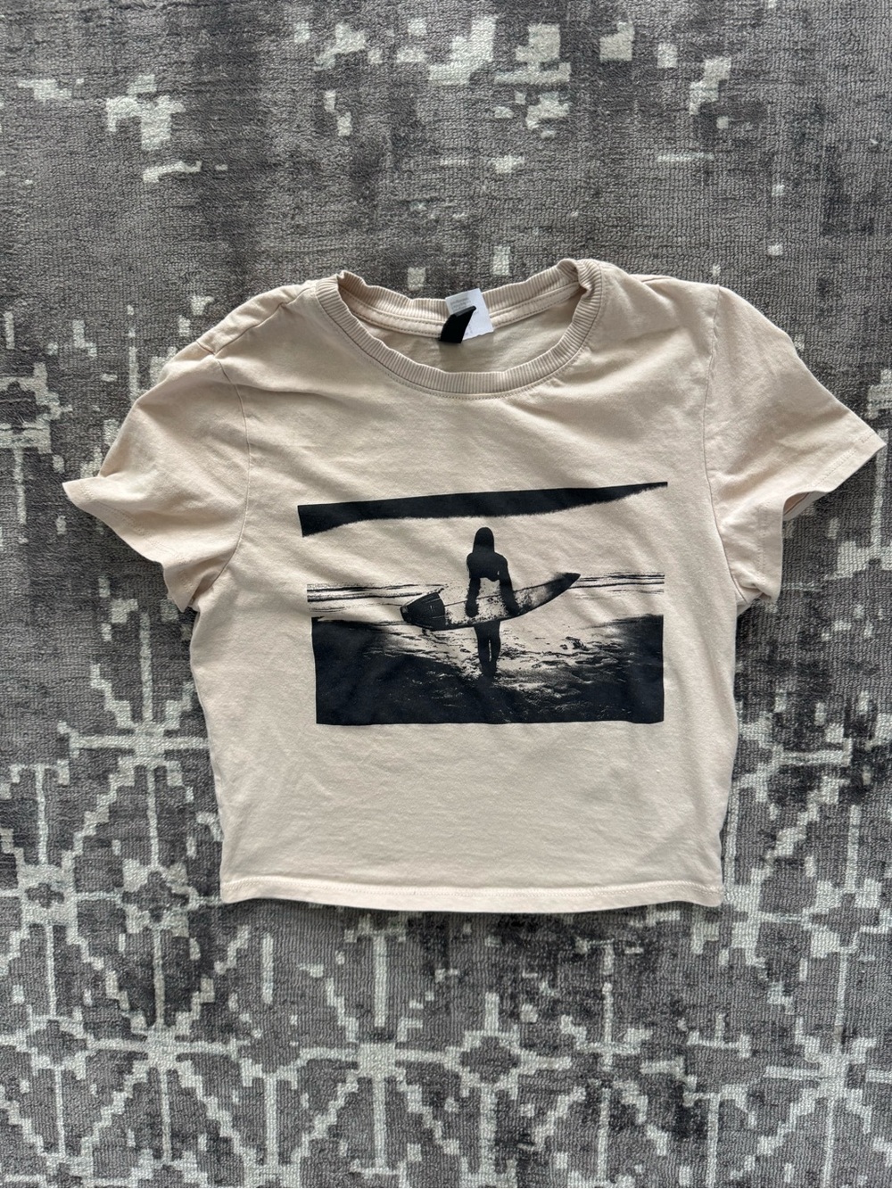 H&M DIVIDED Beige Crewneck Tee